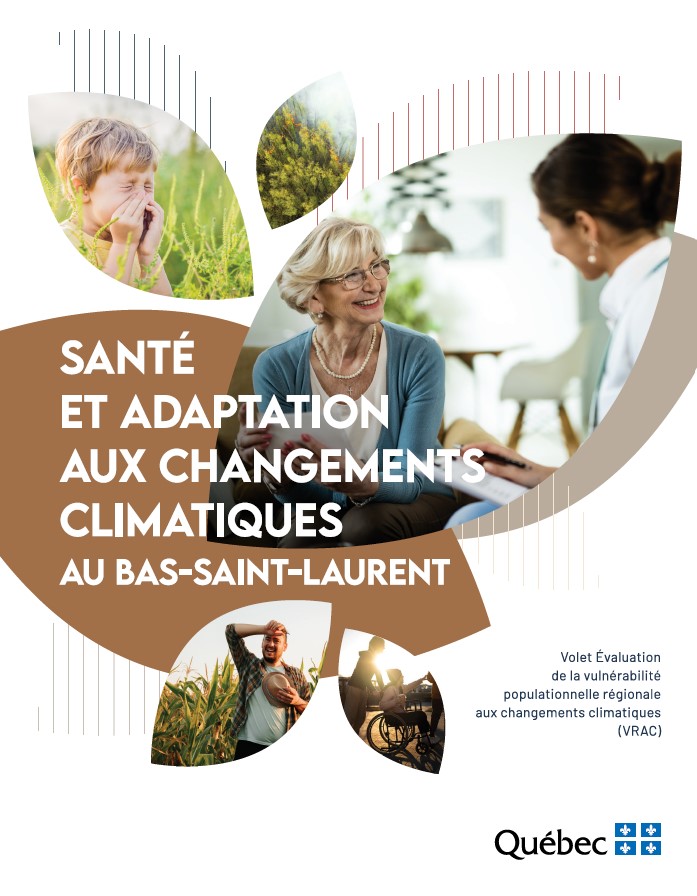 Visuel de la couverture du rapport d'évaluation de la vulnérabilité populationnelle aux changements climatiques